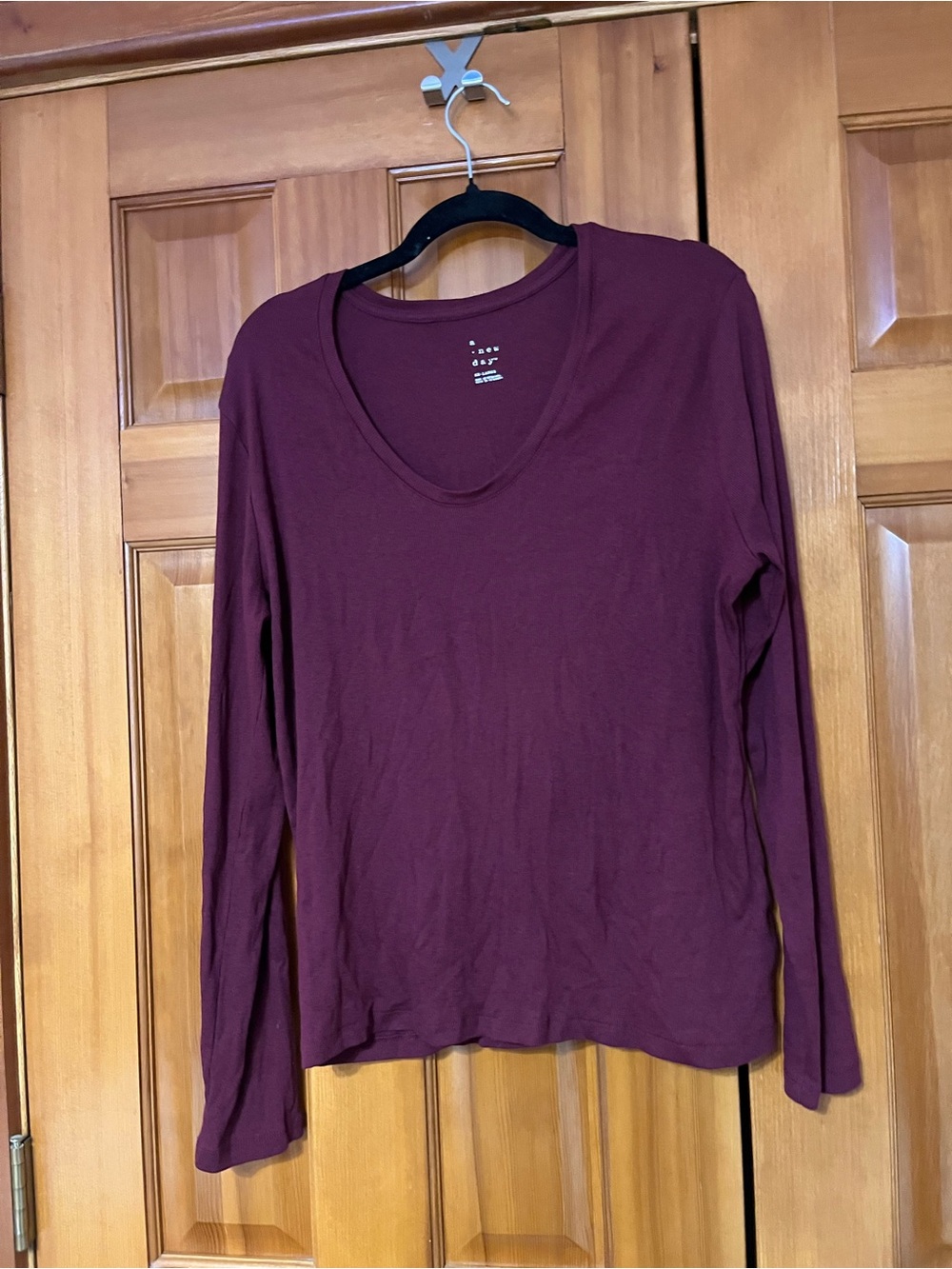 A New Day Maroon Long Sleeve Top – XXL